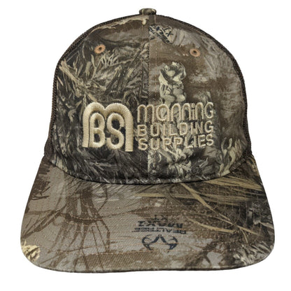 Manning Building Supplies Snapback Trucker Hat Camouflage One Size Mesh Back