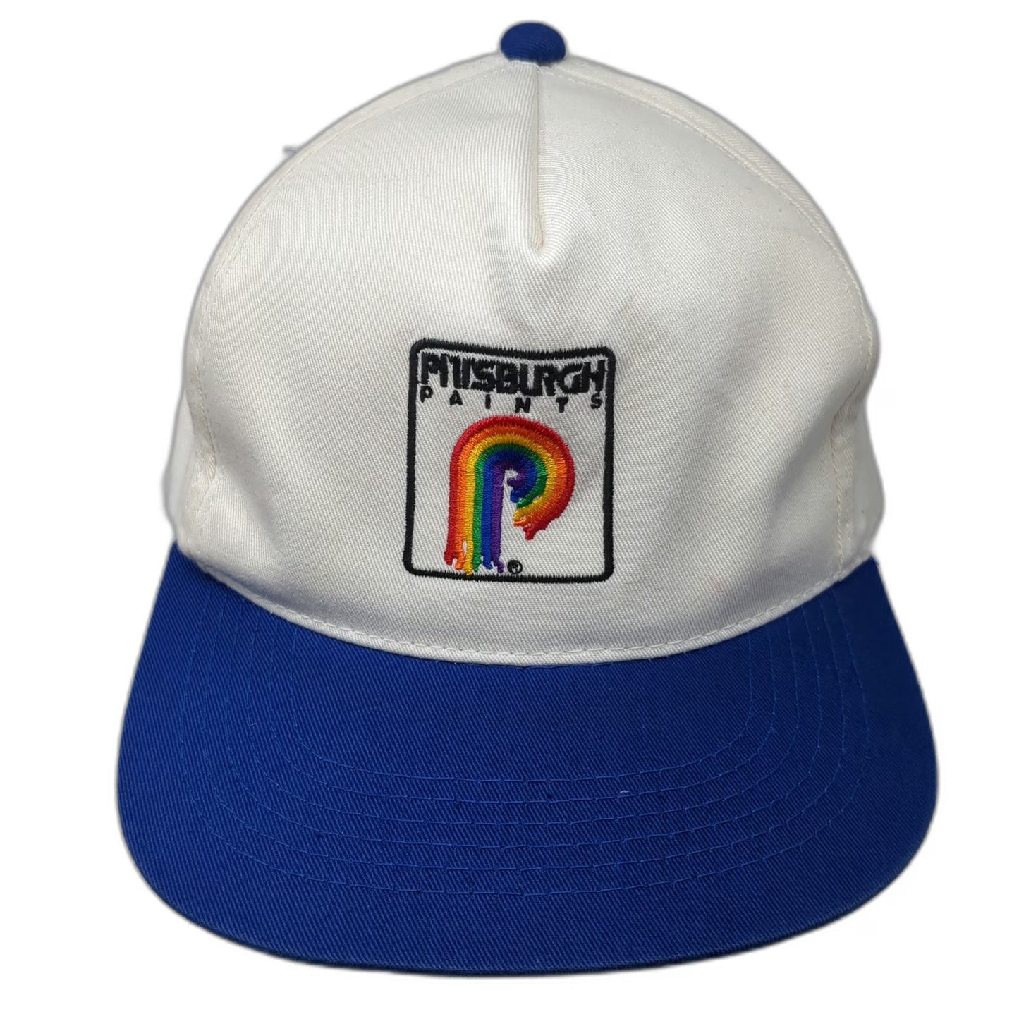YoungAn 5 Panel Hat White Blue OS Pittsburgh Paints State Paint Co Snapback