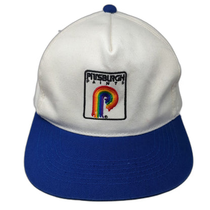 YoungAn 5 Panel Hat White Blue OS Pittsburgh Paints State Paint Co Snapback