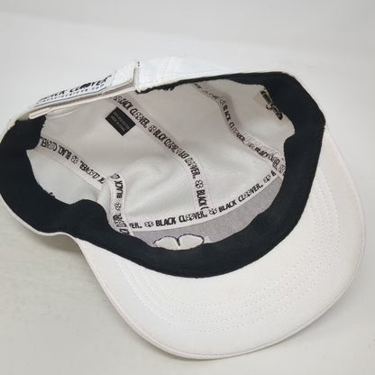 Black Clover White 5 Panel Hat One Size Live Lucky Embroidered Adjustable Cap