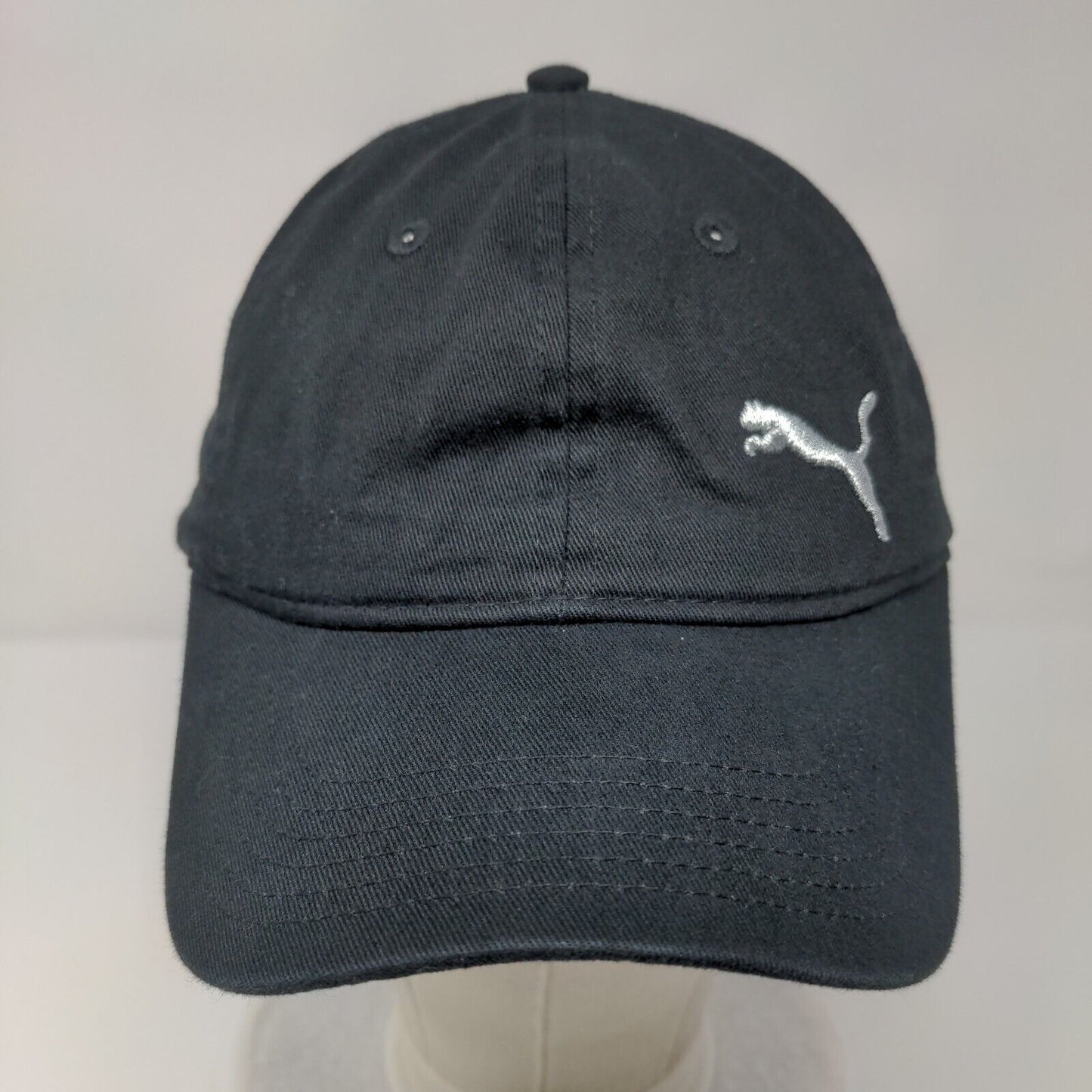 PUMA Slideback Hat Black OSFA Adjustable Embroidered 6 Panel Cotton
