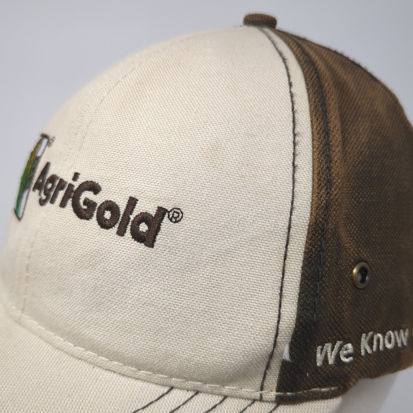 AgriGold Strapback Baseball Cap Brown One Size Adjustable Embroidered 6 Panel