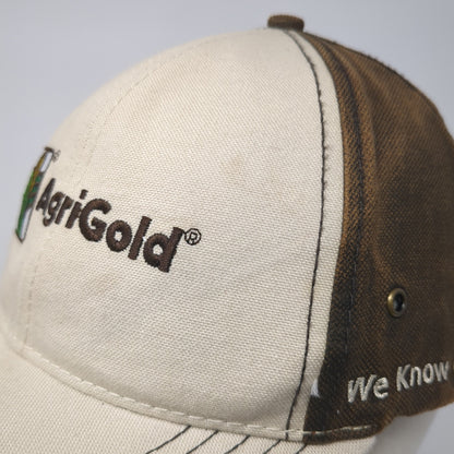 AgriGold Strapback Baseball Cap Brown One Size Adjustable Embroidered 6 Panel