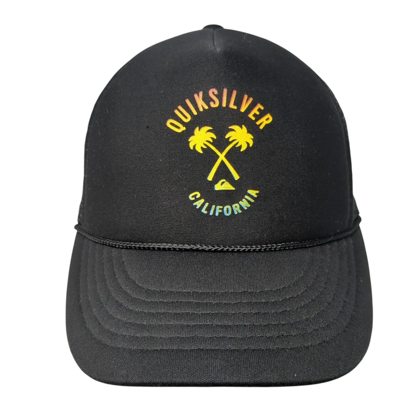 Quiksilver Snapback Rope Trucker Hat Black Youth One Size Mesh Back