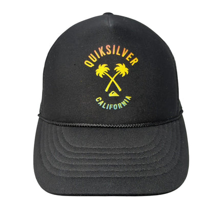 Quiksilver Snapback Rope Trucker Hat Black Youth One Size Mesh Back