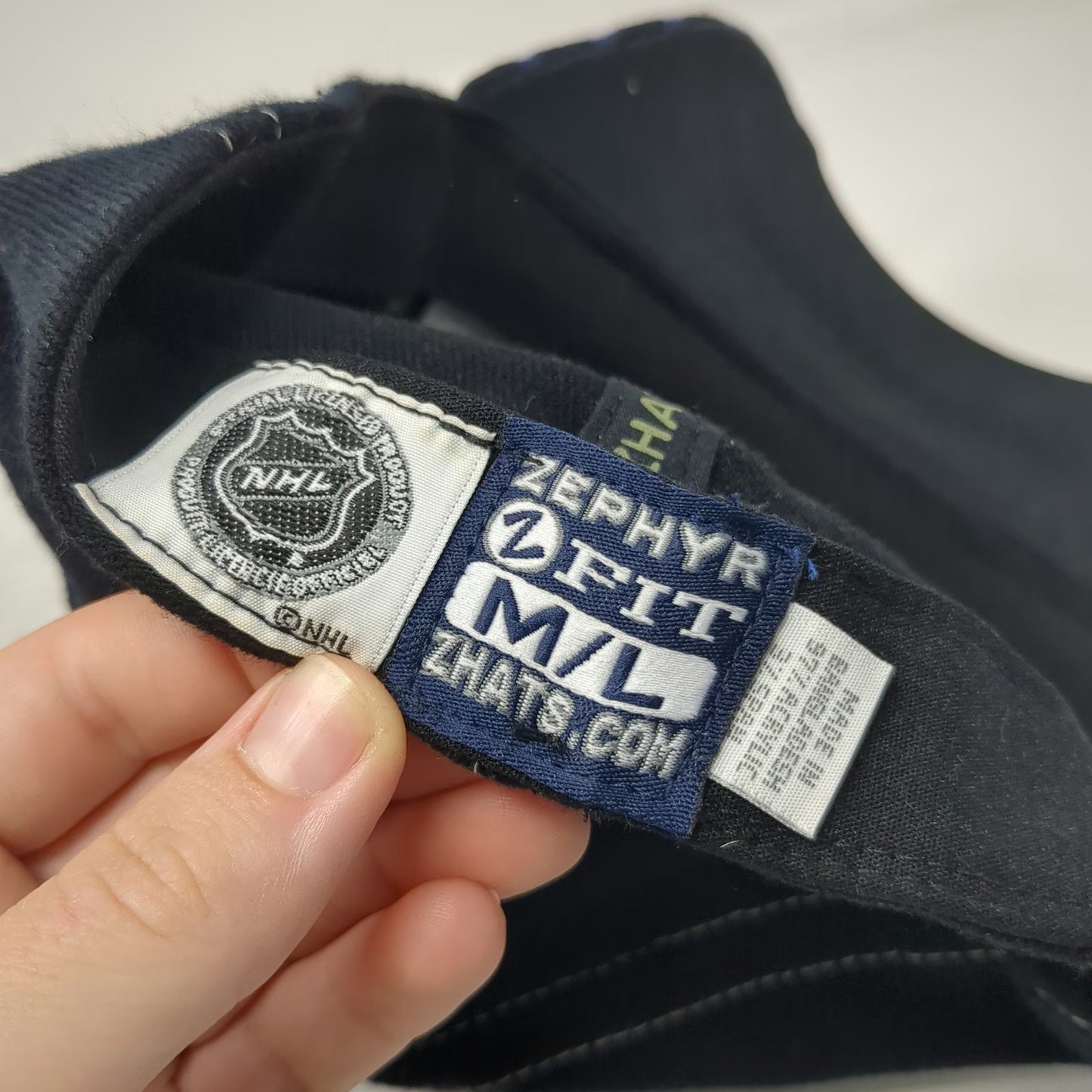 New York Rangers NHL Zephyr Cap Hat Black L Stretch Fit Curved Brim Embroidered