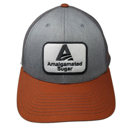 Richardson Trucker Hat Gray Orange OSFM Mesh Snapback Amalgamated Sugar Patch