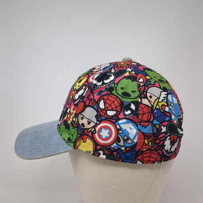 Marvel Slideback Hat Multicolor One Size Adjyustable Chibis Characters 6 Panel