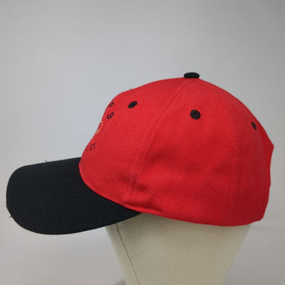 Red Baseball Cap OSFM Boy Scouts Troop 9 Stamford CT Strapback Logo Black Hat