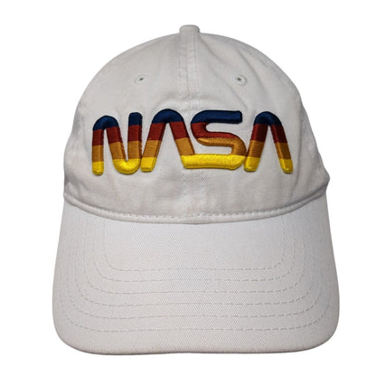 NASA Slideback Hat White One Size Adjustable Embroidered Logo Mad Engine