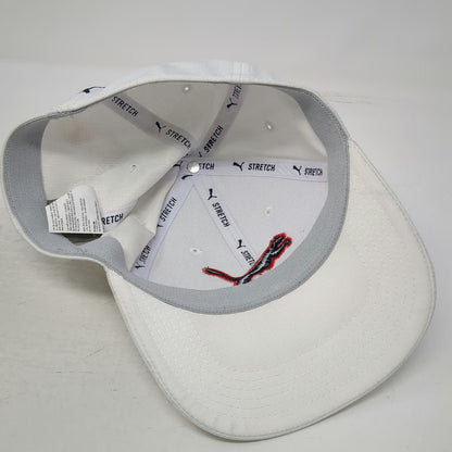 Puma Baseball Cap White S Stretch Fit Embroidered Logo Athletic Performance Hat