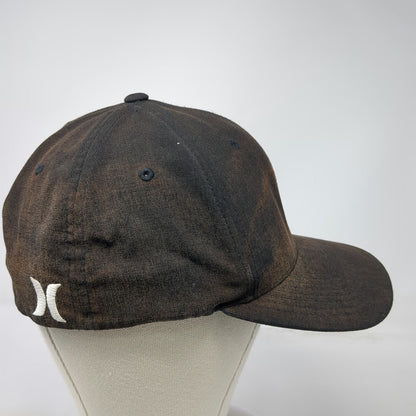 Hurley Baseball Cap Black XL Flexfit Embroidered Logo Curved Brim Stretch Hat