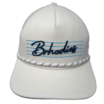 Brhodies White Trucker Hat One Size Mesh Back Snapback Rope 76 Shaka Logo Surf