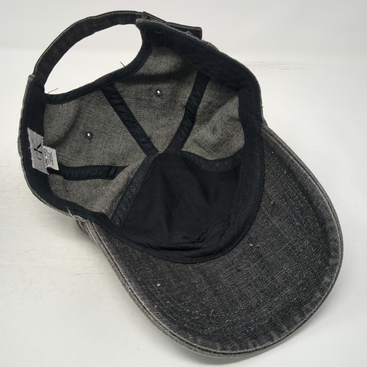 Calvin Klein Jeans Baseball Cap Gray One Size Slideback Denim Embroidered Hat
