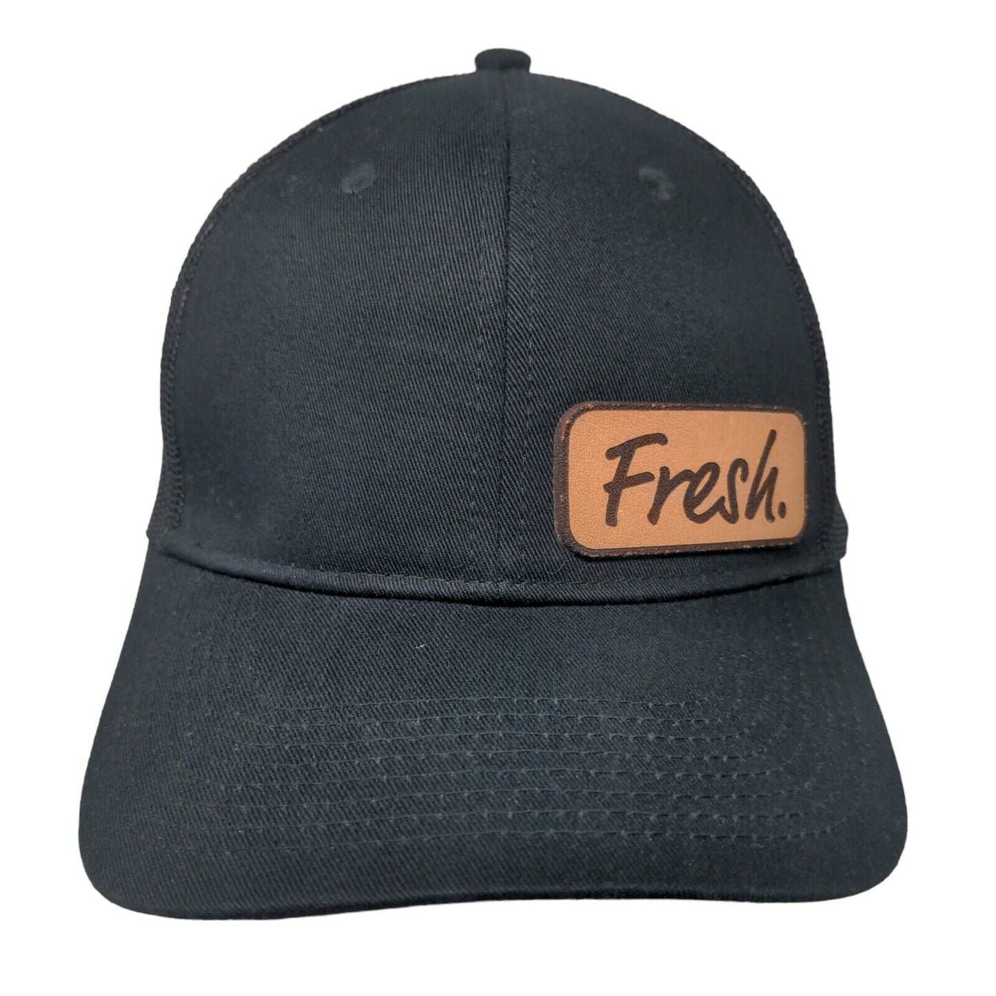 Fresh Patch Snapback Mesh Back Trucker Hat Black One Size Port Authority