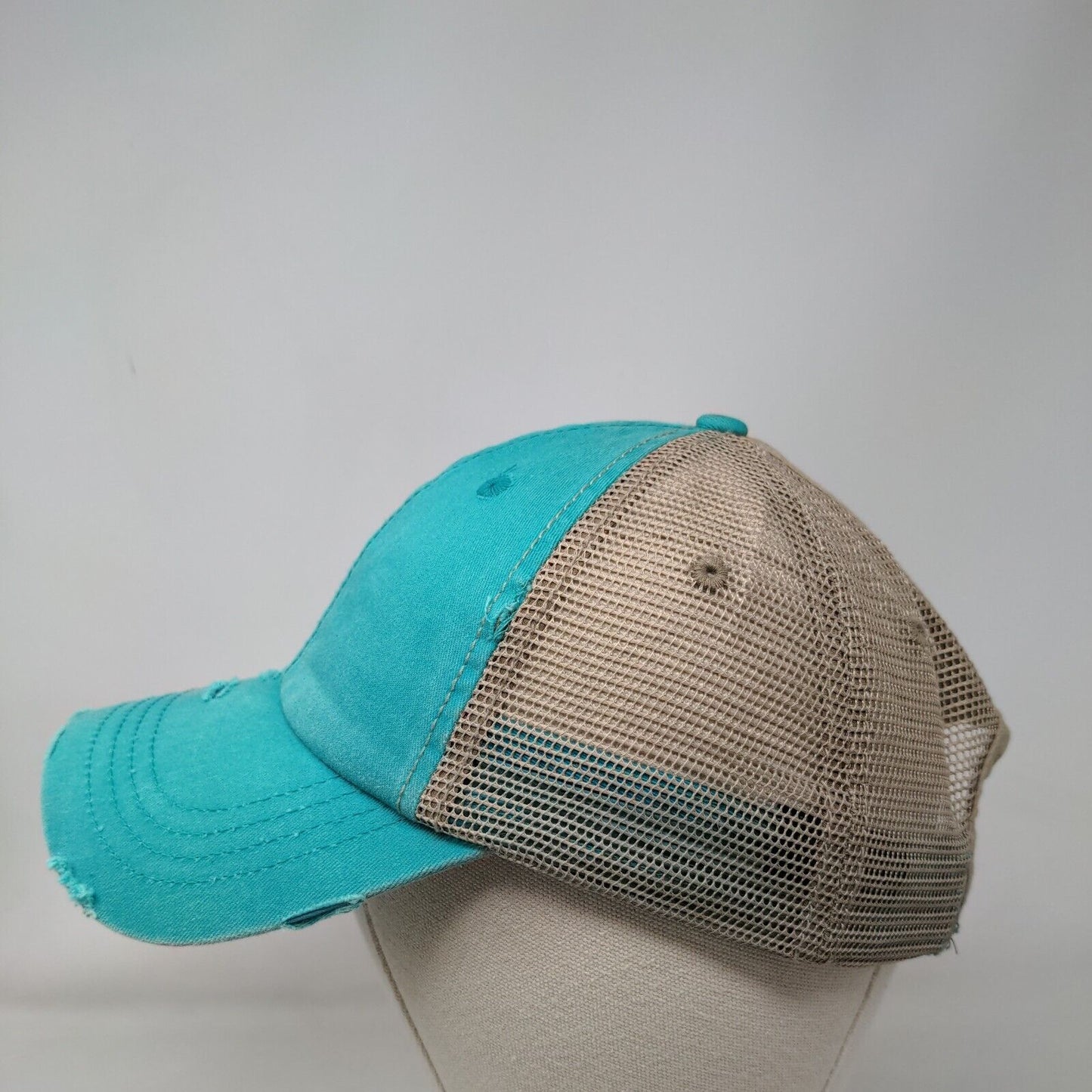 KB ETHOS Strapback Trucker Hat Ponytail Caps Multicolor OS Distressed Blank
