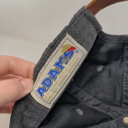 Drunk Vibes Slideback Hat Gray One Size Leather Strap Lined Adams