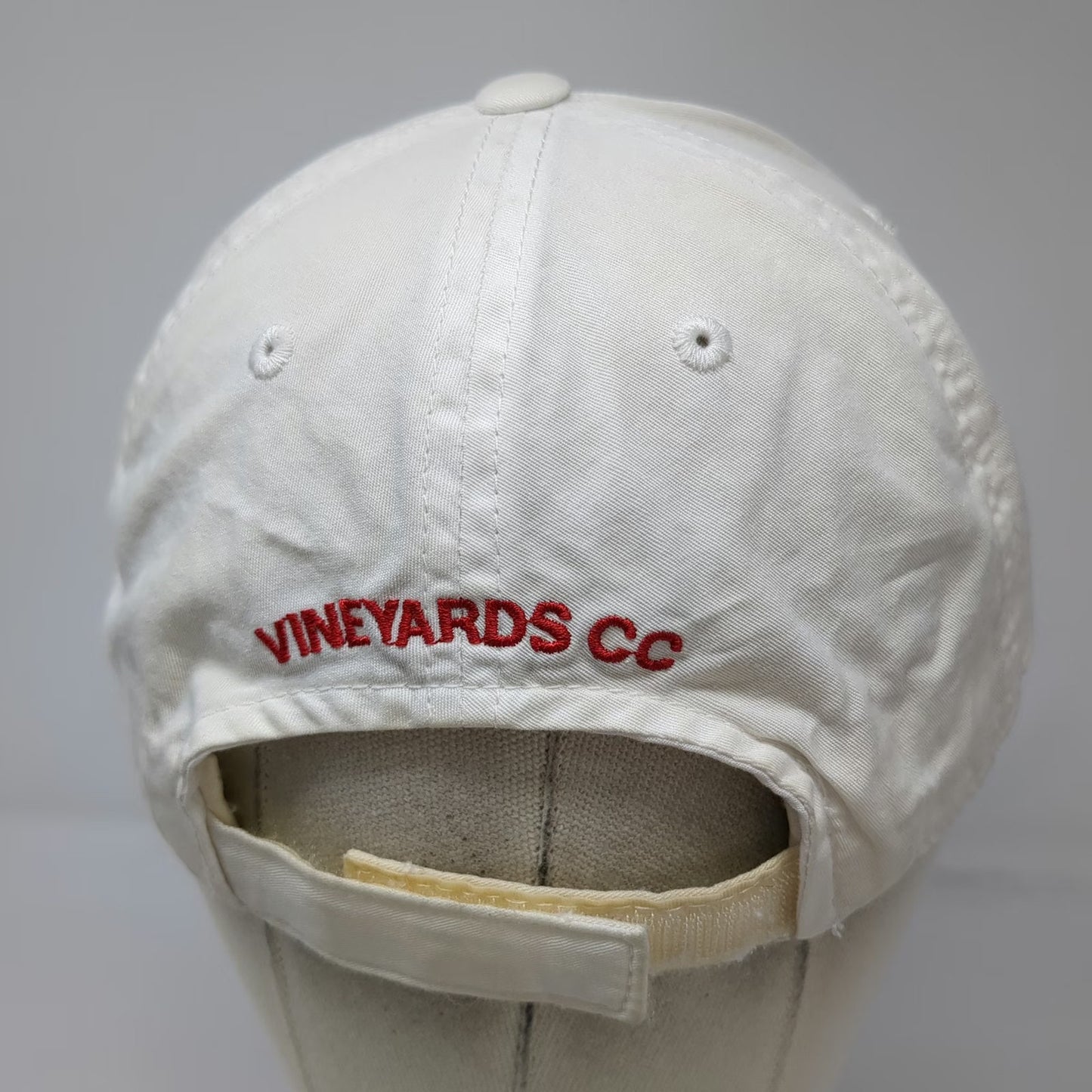 American Needle White Baseball Cap One Size Vineyards CC Naples Green Underbrim