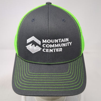 Richardson Trucker Hat Gray Green One Size Mountain Community Center Snapback