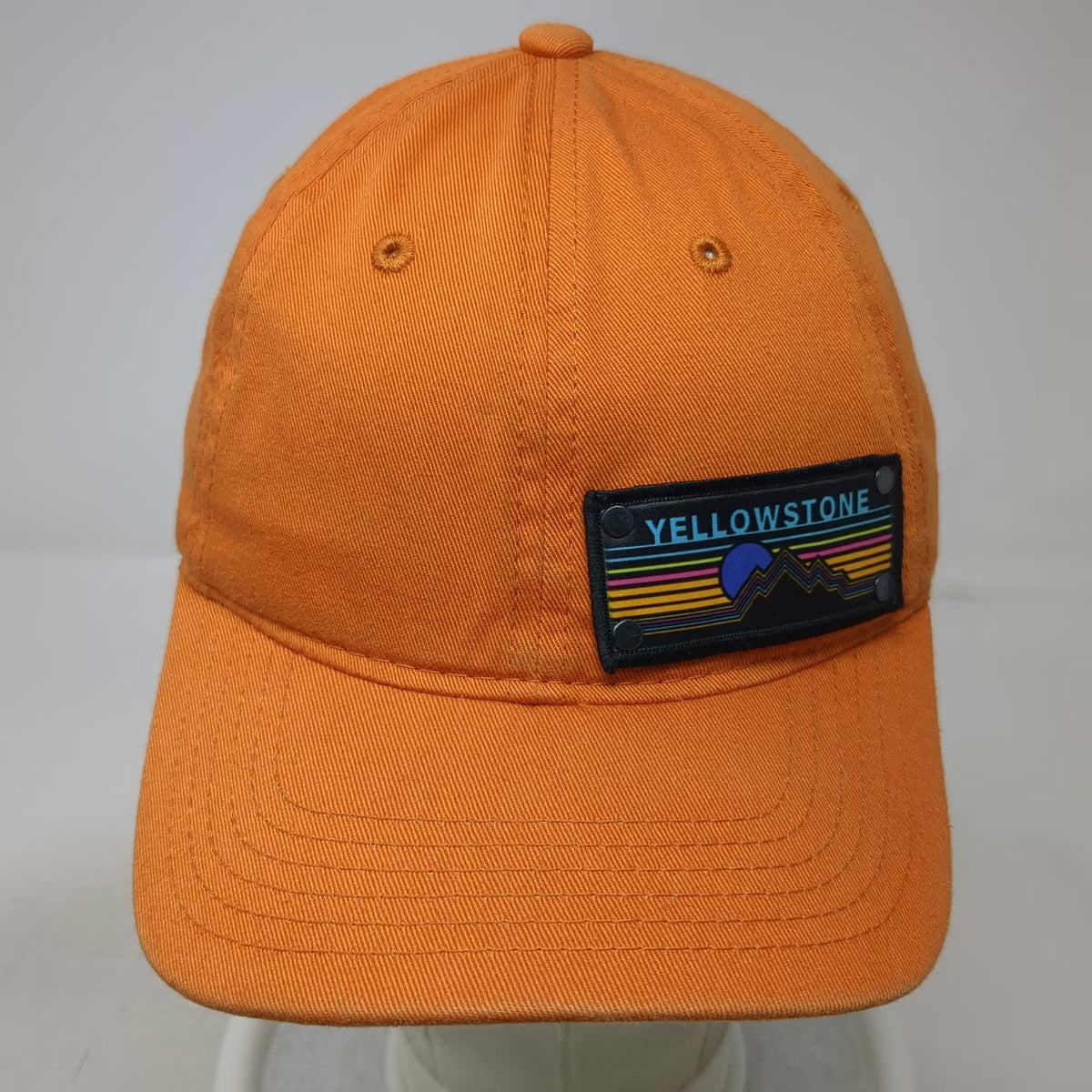 Decky Baseball Cap Orange One Size Yellowstone National Park Patch Slideback hat