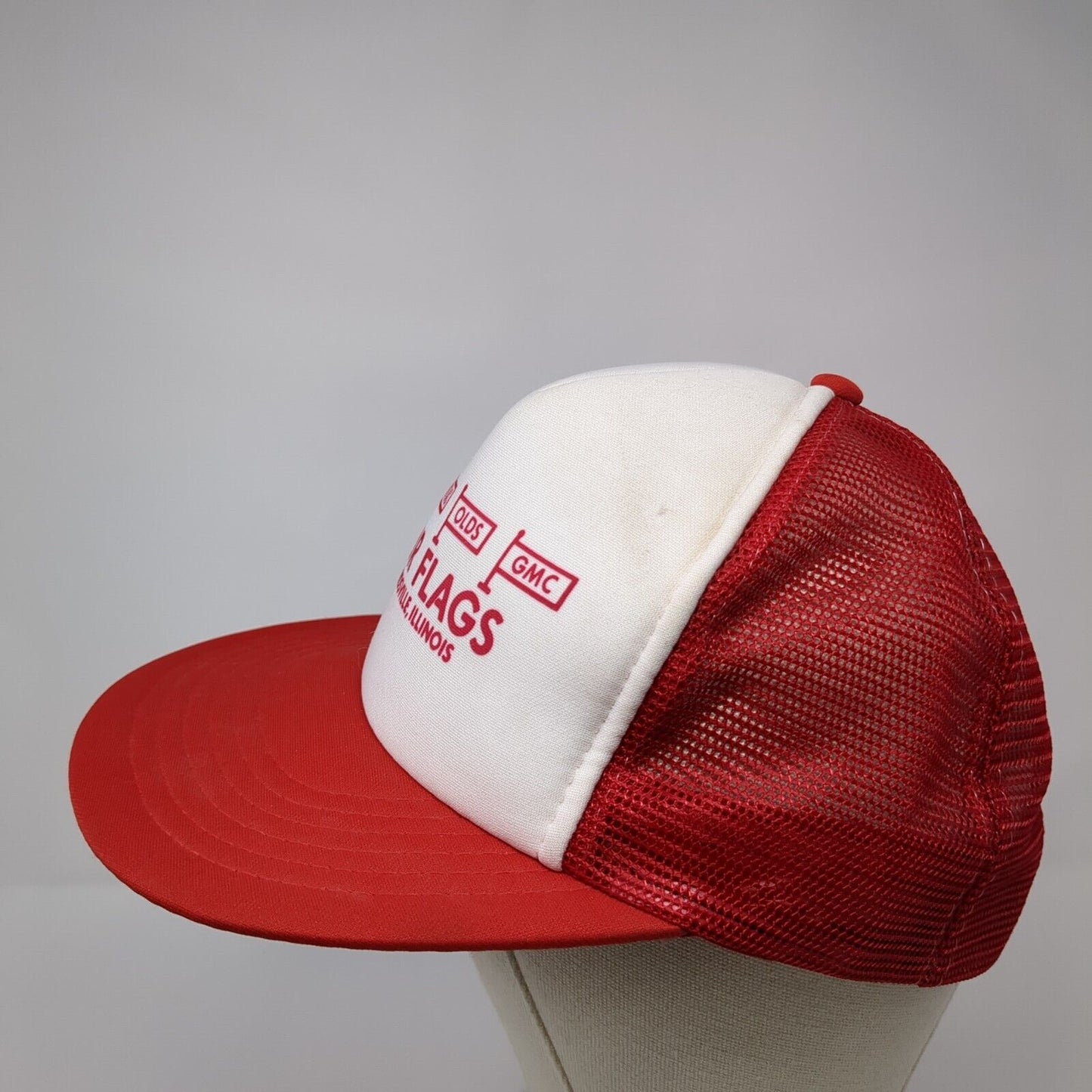 Four Flags Buick Pontiac Olds GMC Snapback Trucker Hat Multi Red OS Mesh Spex