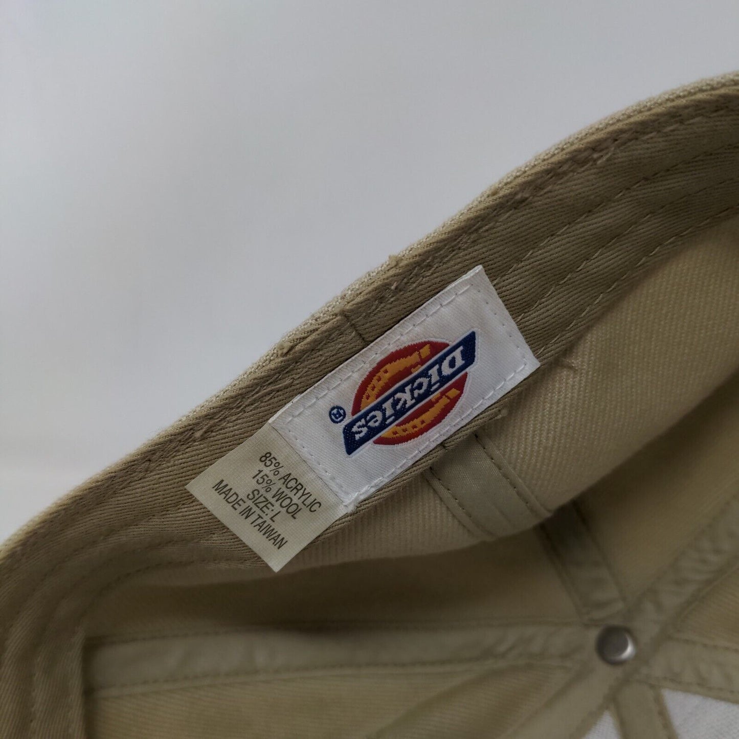 Dickies Fitted Hat Tan Large Embroidered Solid 6 Panel Vent Holes