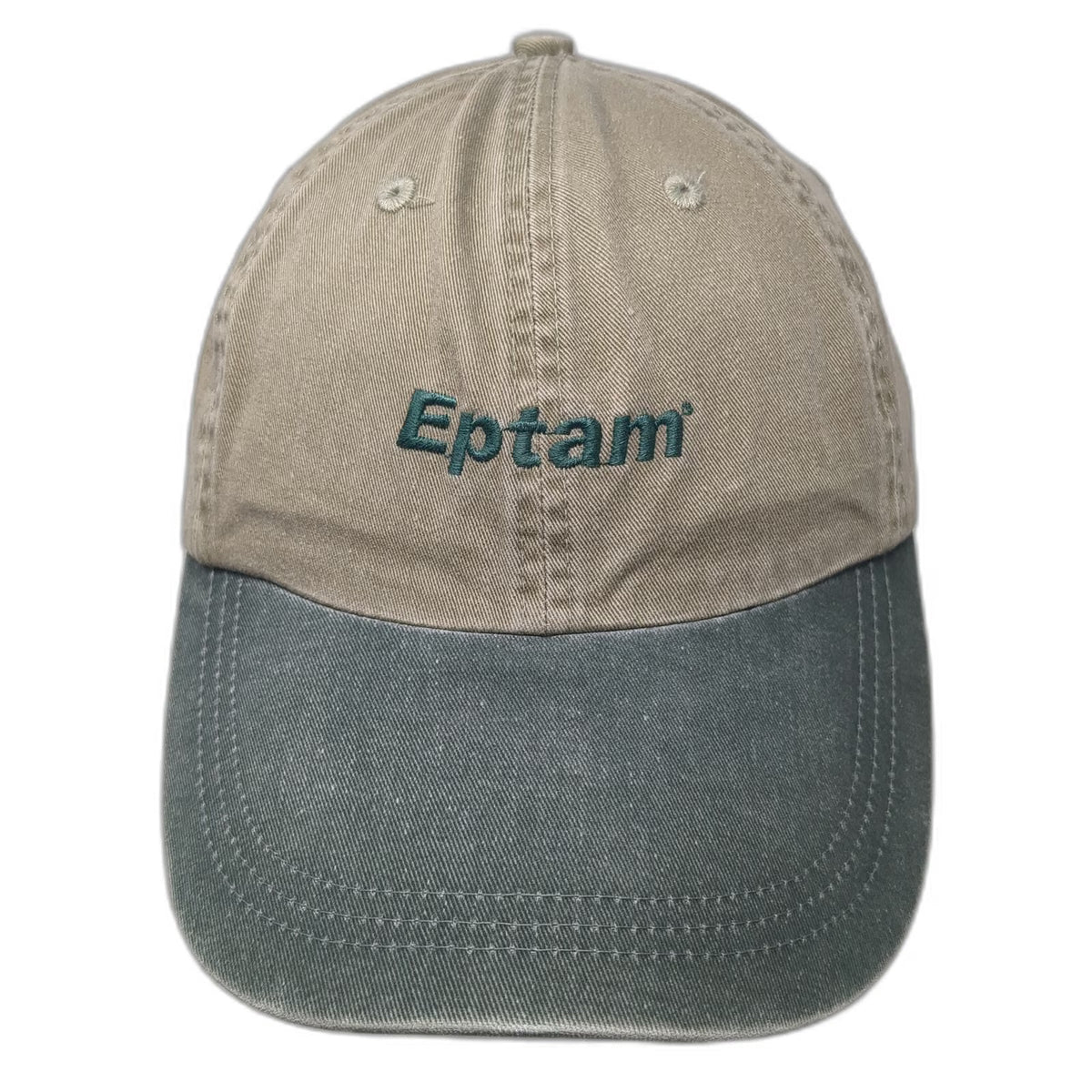 Falcon Baseball Cap Beige Green One Size Leather Strapback Eptam Logo Hat