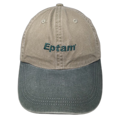 Falcon Baseball Cap Beige Green One Size Leather Strapback Eptam Logo Hat