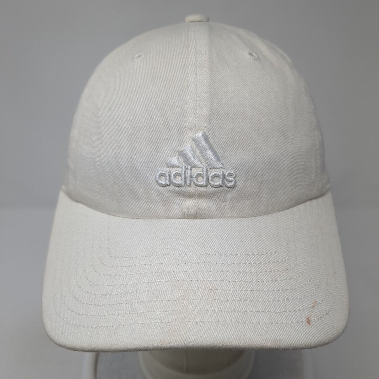 Adidas Slideback Hat White One Size Adjustable Climalite 3 Stripes