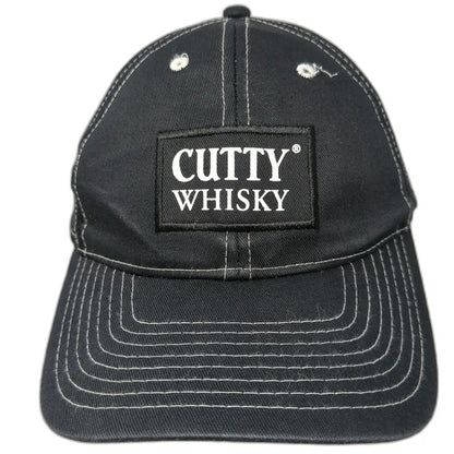 Cutty Whisky Baseball Cap Black One Size White Contrast Stitching Logo Patch Hat
