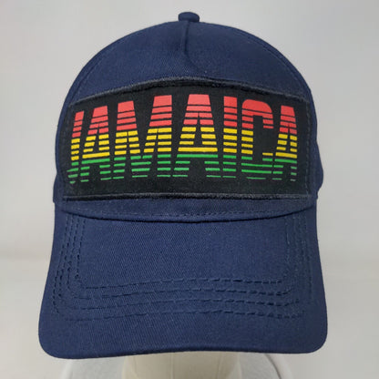 JAMAICA Slideback Hat Blue One Size Adjustable Vented Holes Laid Back Cotton