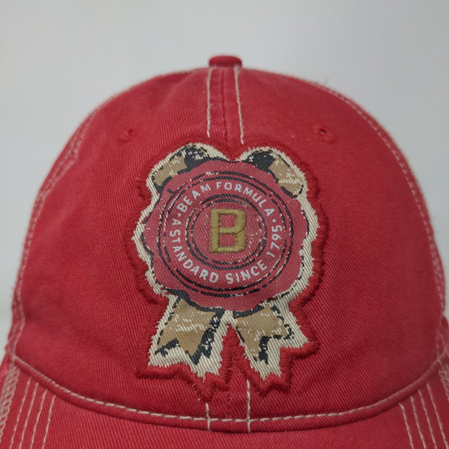 Jim Beam Racing Men's Slideback Hat Red Size OSFA Embroidered Big Logo