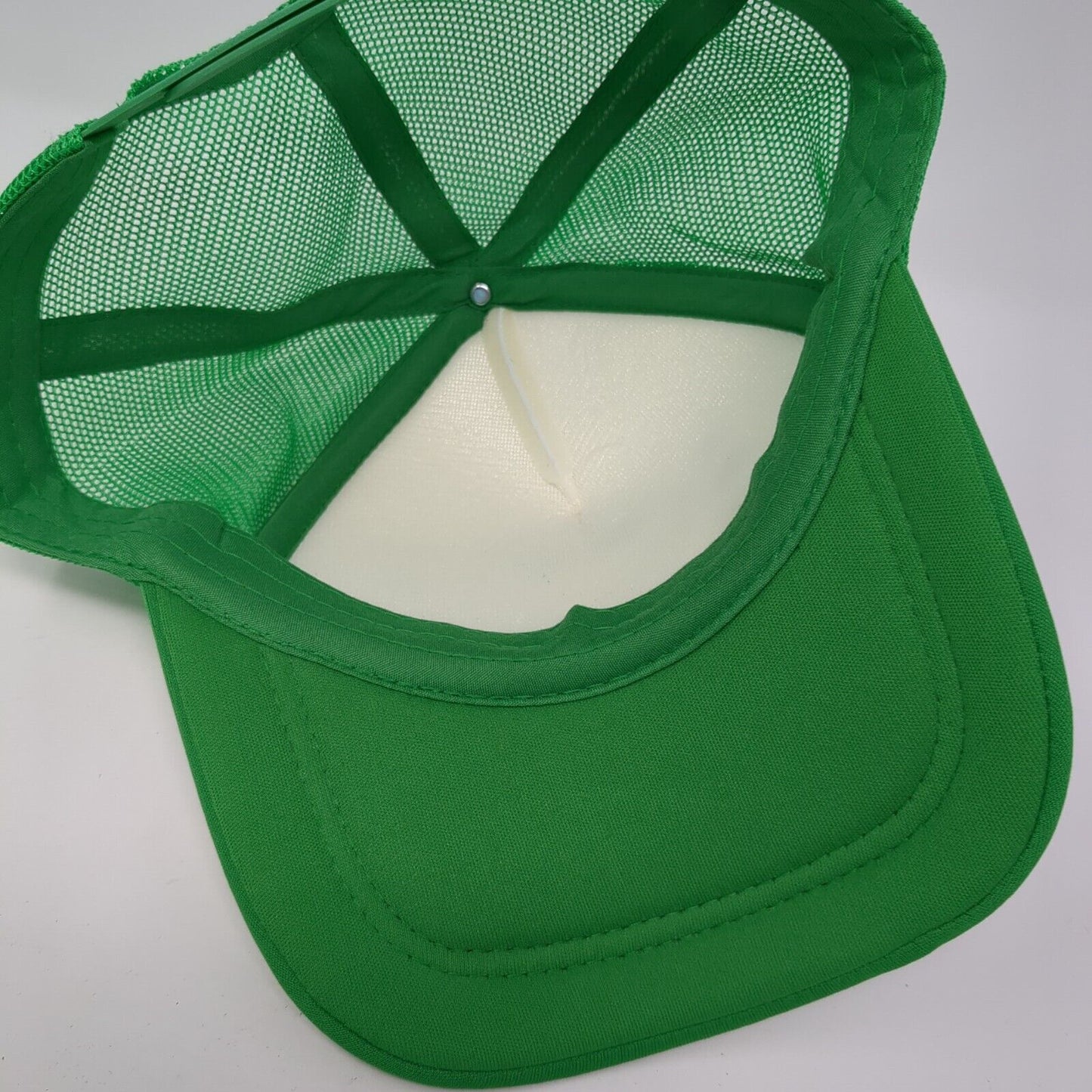 Shamrock Smiley Face Snapback Trucker Hat Green One Size Mesh Back