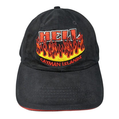 Hell Cayman Islands Slideback Hat Black One Size Adjustable Embroidered Cotton