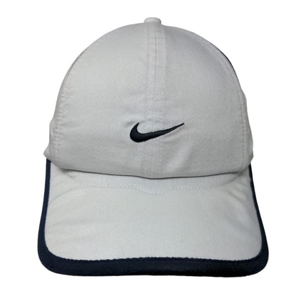 Nike Fit Fitted Hat White OSFA Embroidered Swoosh Mesh Trim Outdoor