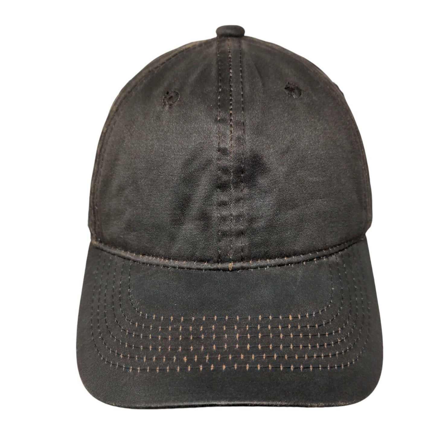 Unbranded Strapback Hat Brown One Size Adjustable Vented Holes 6 Panel Blank