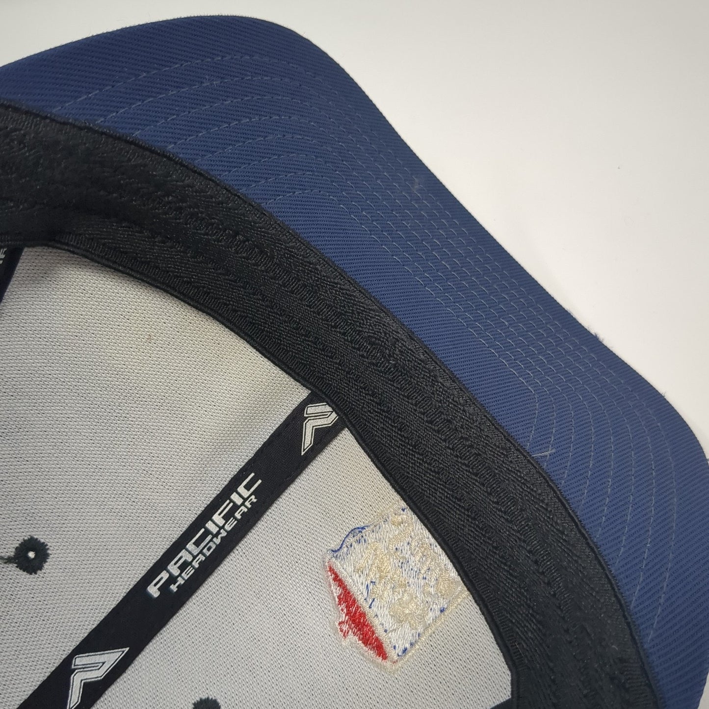 White Satin Feed Products Fitted Baseball Cap Multicolor 8 Mesh Pacific Headwear