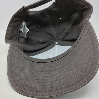 Vans 5 Panel Gray One Size Snapback Hat Off The Wall Logo Structured Embroidered