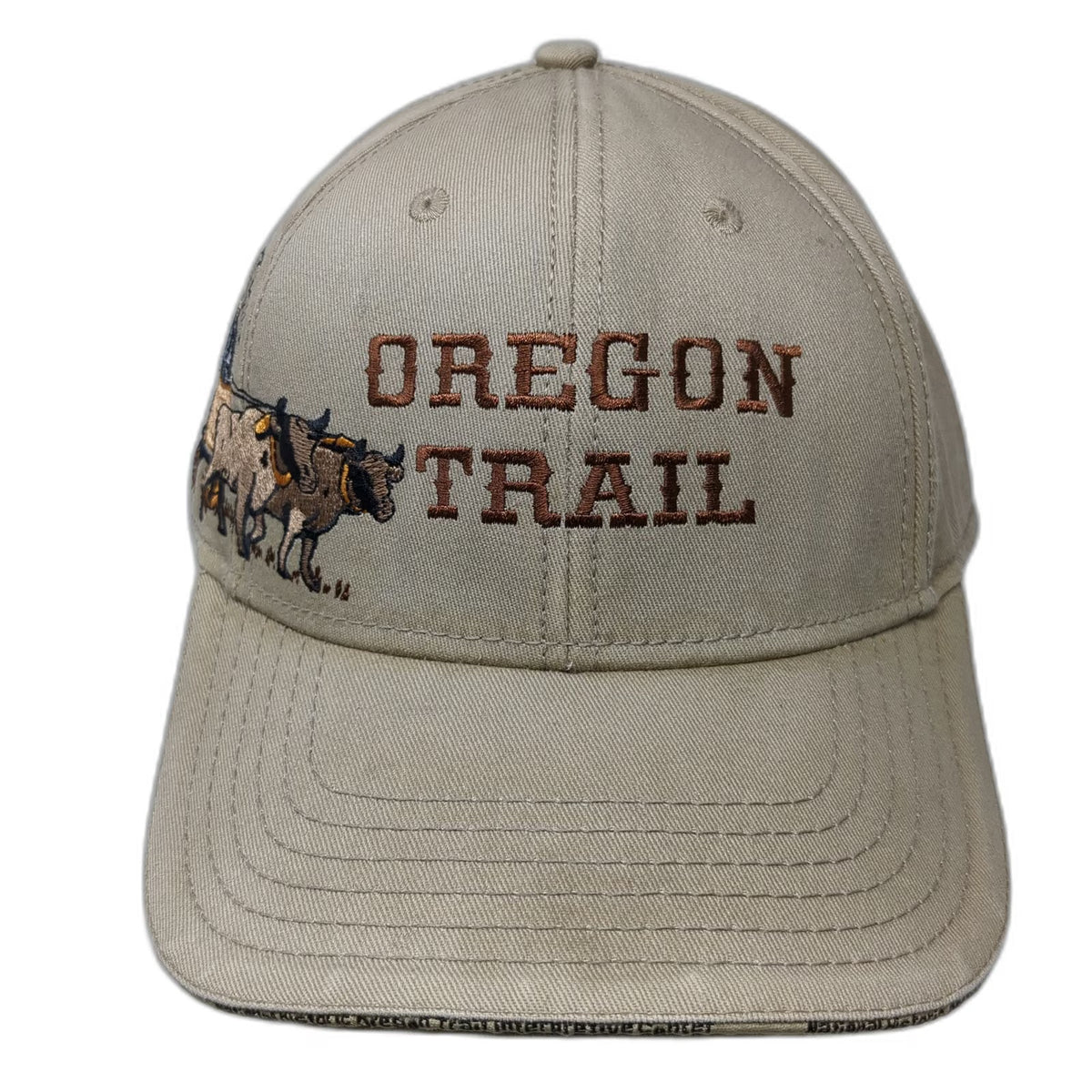 OTTO Baseball Cap Beige One Size Oregon Trail Baker City Wagons Ho Strapback Hat