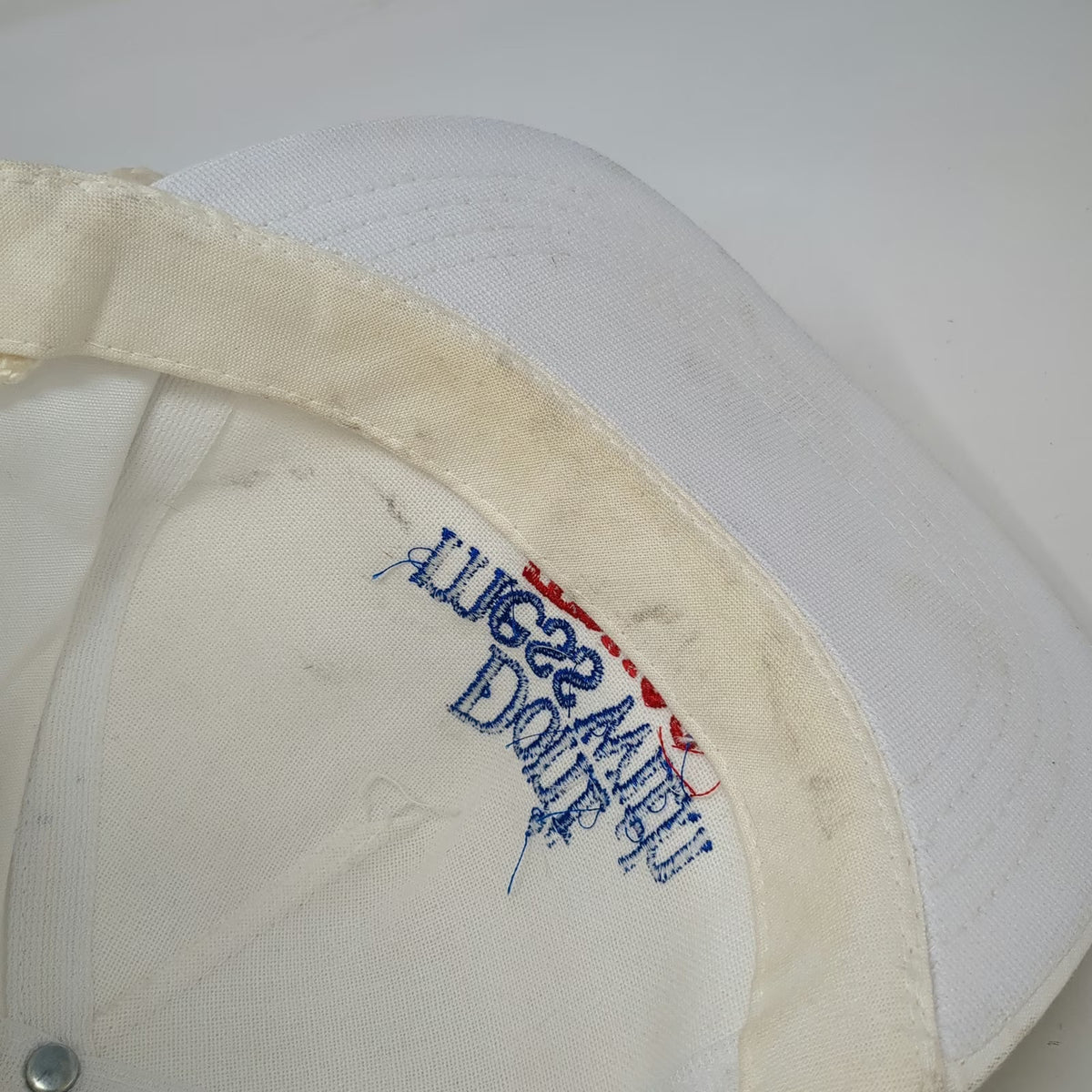 Yupoong 5 Panel White Red Blue One Size Braided Rope Don't Mess With Texas Hat