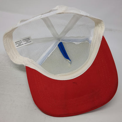 Heart USA Flag Trucker Hat Blue Red White One Size Patriotic Mesh Snapback Cap