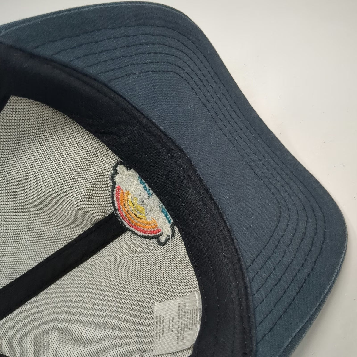 Life is Good Trucker Hat Blue One Size Rainbow Graphic Mesh Snapback Patch