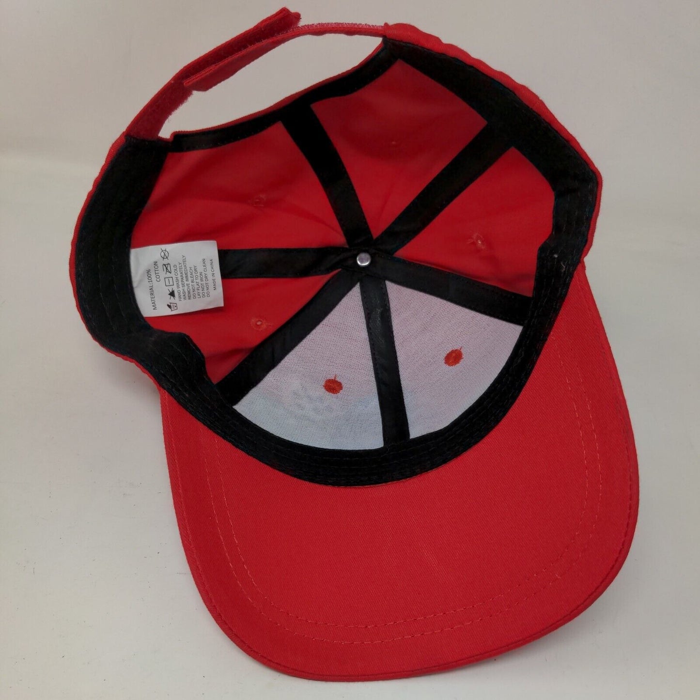 Coco Song Strapback Hat Red One Size Adjustable Embroidered Plants 6 Panel