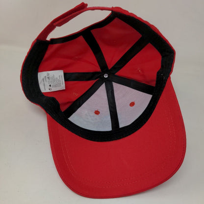 Coco Song Strapback Hat Red One Size Adjustable Embroidered Plants 6 Panel