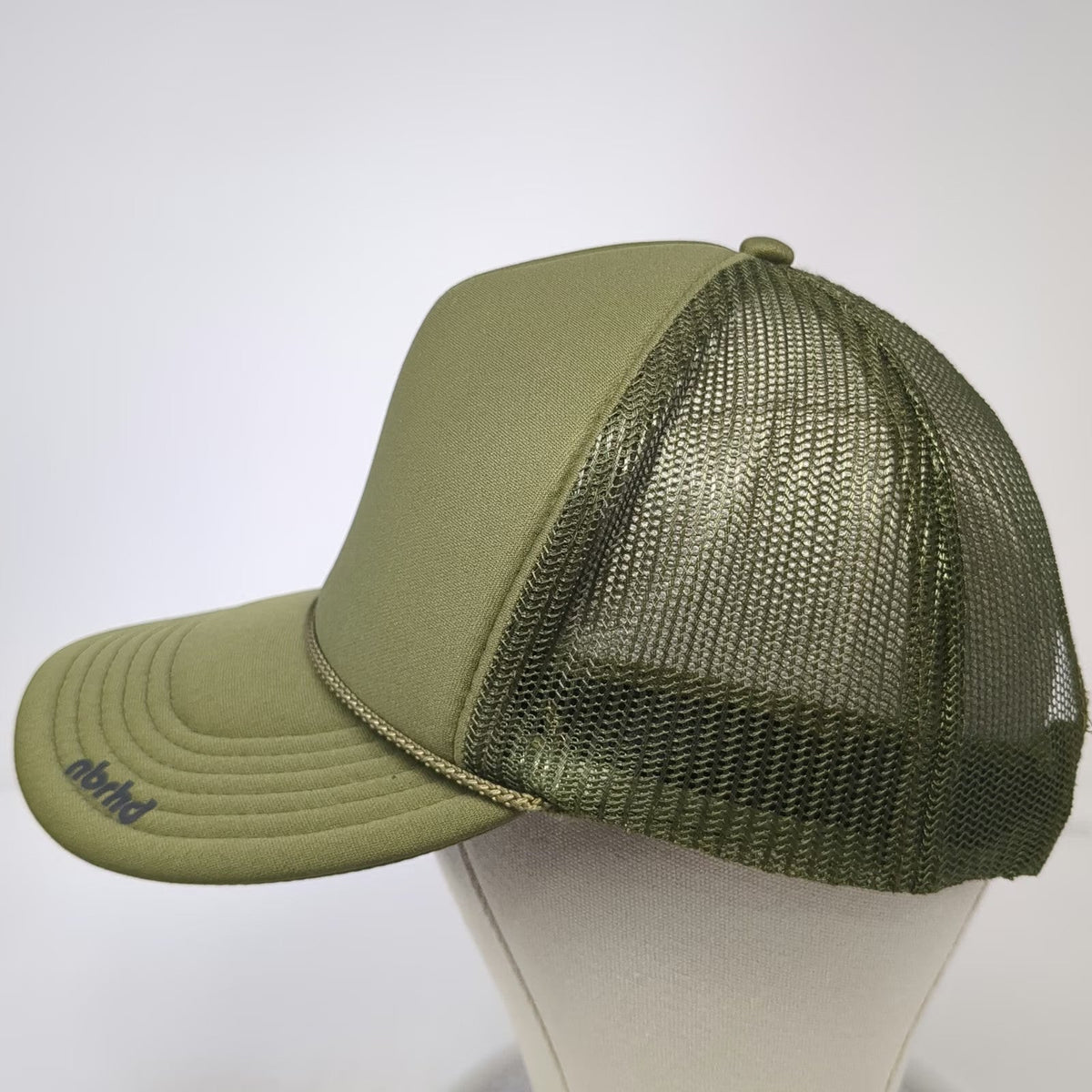 Neighborhood Laguna nbrhd Trucker Hat Green One Size Black Heart Graphic Mesh