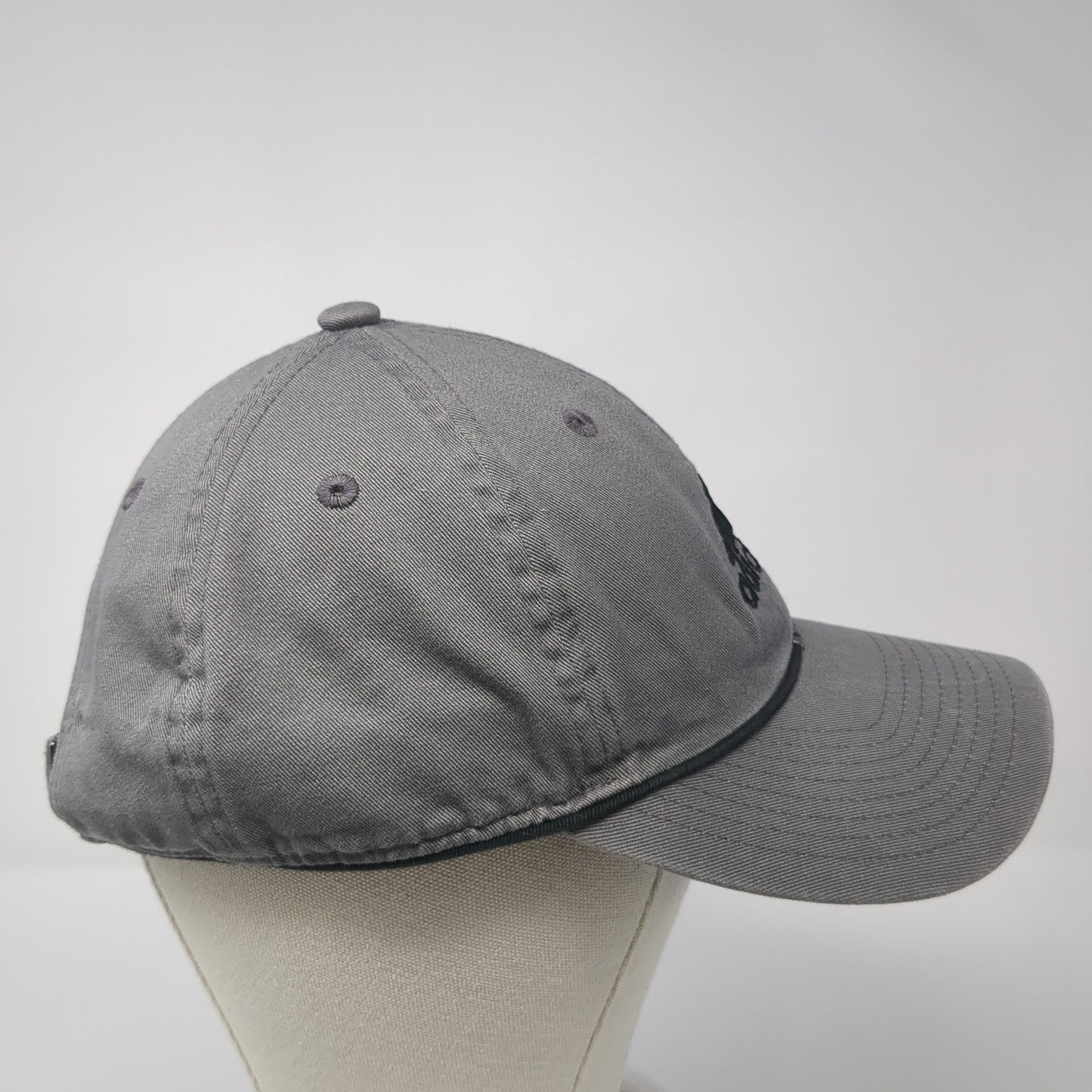 Adidas Slideback Hat Gray One Size Embroidered Logo 3 Stripes Outdoor