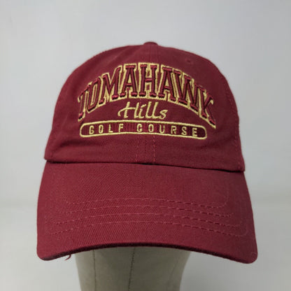 American Dry Goods Men's Slideback Hat Red OSFA Embroidered Tomahawk Hills Golf