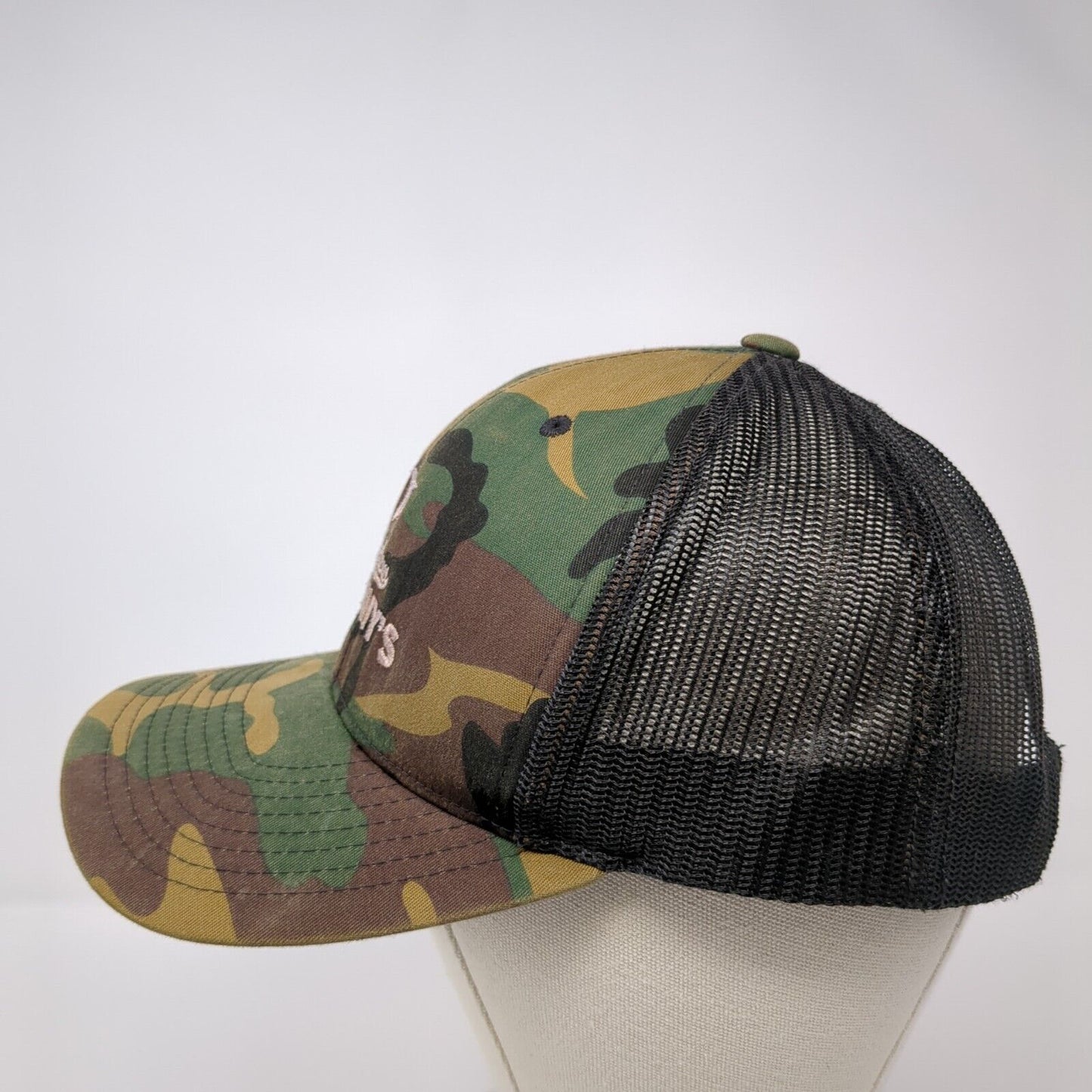 Mellow Johnny's Snapback Trucker Hat Camo One Size Mesh Back Yupoong