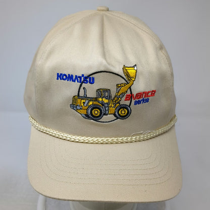 Komatsu Avance Series 5 Panel Beige One Size Rope Brim Loader Construction Hat