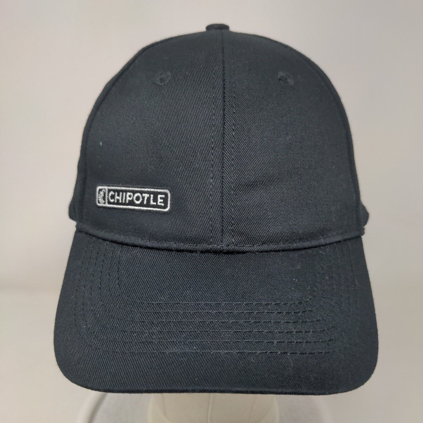 Chipotle Strapback Hat Black OSFM Adjustable Embroidered 6 Panel Loomstate